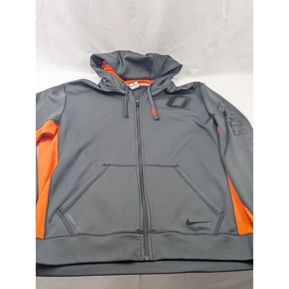 Oklahoma State Cowboys Hoodie Men's Large Nike Sweatshirt Therma‎ Fit Full Zip